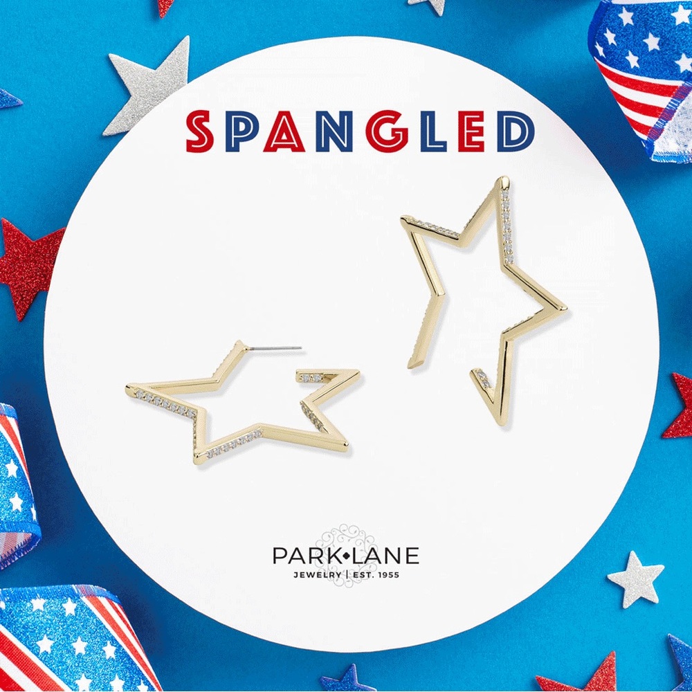 Park Lane Gold Star ⭐️ Spangled Hoop Earrings SOLD!!!
